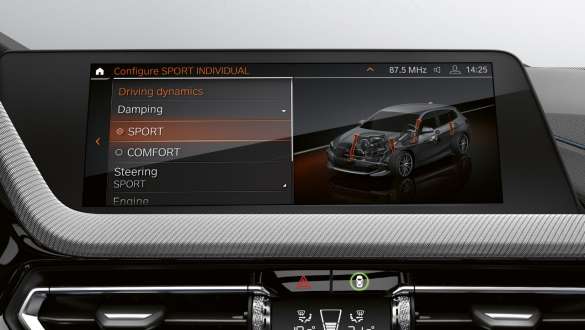 Adaptive suspension. BMW 1 Series with Adaptive suspension.