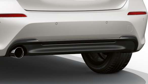 Tailpipe trim. Tailpipe trim of the BMW 1 Series Model Sport Line.