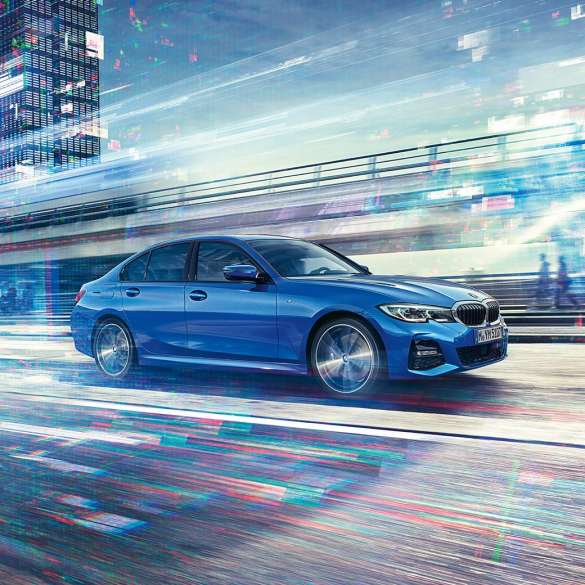 BMW 3 Series Sedan, interior. Close-up of the driver's compartment in the interior of the BMW 3 Series Sedan.