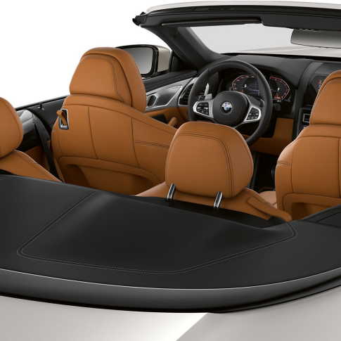BMW M850i xDrive, interior with soft top open. BMW M850i xDrive, interior with soft top open.