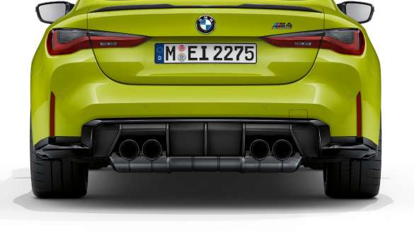 M Sport exhaust system BMW M4 Competition Coupé G82 2020 BMW M4 Competition Coupé G82 2020 M Sport exhaust system rear view