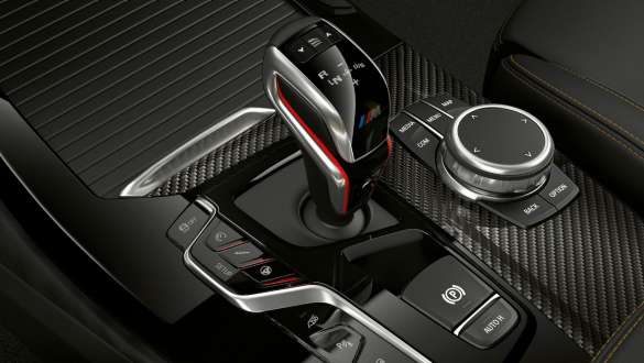 BMW X3 M Competition SUV F97, M gear lever. BMW X3 M Competition SUV F97, interior, M gear lever.