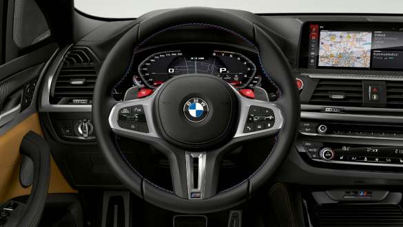BMW X3 M Competition SUV F97, M leather steering wheel. BMW X3 M Competition SUV F97, interior, cockpit, M leather steering wheel incl. multifunction.