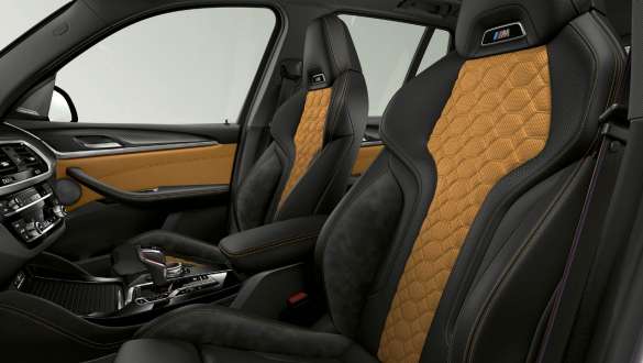 BMW X3 M Competition SUV F97, M Sport seats. BMW X3 M Competition SUV F97, interior, M Sport seats in ‘Merino’ leather with Alcantara.