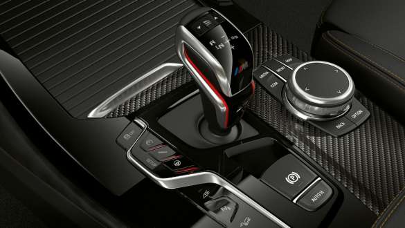 BMW X3 M Competition and BMW X3 M SUV F97, interior, M gear selection lever, 8-speed M Steptronic transmission. 8-speed M Steptronic transmission F97.