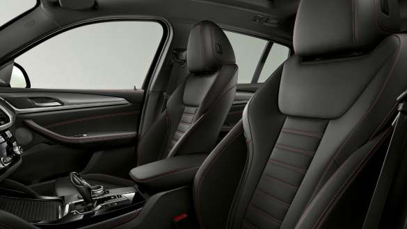 BMW X4 M40i and BMW X4 M40d SUV G02, sport seats. BMW X4 M40i and BMW X4 M40d SUV G02, interior, sport seats for driver and front passenger.