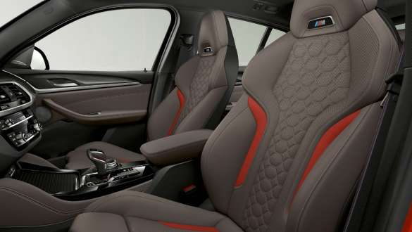 BMW X4 M Competition SUV F98, M Sport seats. BMW X4 M Competition SUV F98, interior, M Sport seats in leather 'Merino' Adelaide Grey.