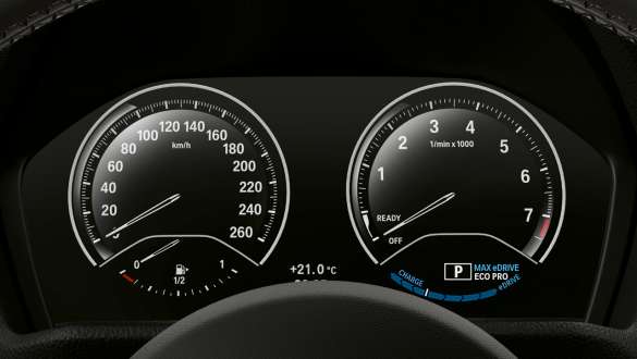 Instrument cluster BMW X2 xDrive25e SUV F39 plug-in hybrid interior BMW X2 xDrive25e SUV F39 2020 plug-in hybrid interior instrument cluster