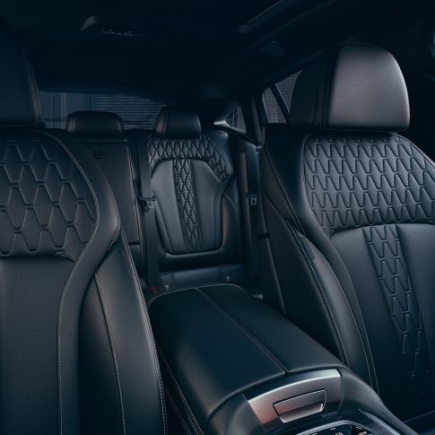 BMW X6 SUV G06 upholstery. BMW X6 SUV G06 interior with view of upholstery.