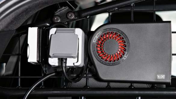 230-volt socket 230-volt socket in luggage compartment detail view
