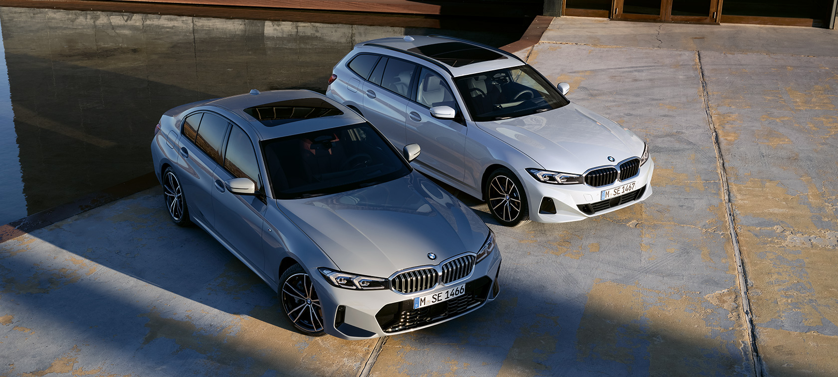 BMW 3 Series Sedan G20 front view in the mountains BMW 3 Series models BMW 3 Series Sedan G20 front view in the mountains