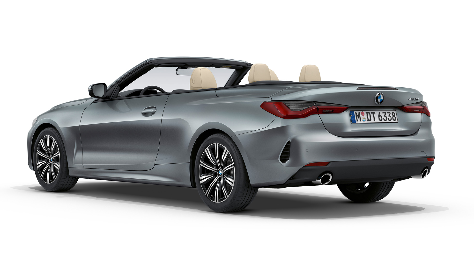 Rear BMW 4 Series Convertible base model G23 2020 BMW 4 Series Convertible G23 2020 base model Bluestone metallic three-quarter rear view