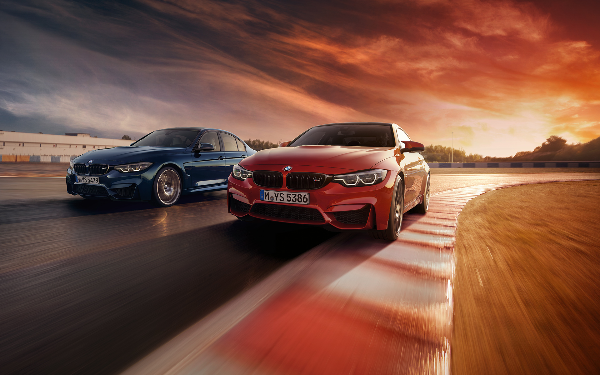 BMW front view. BMW M3 front view on track.