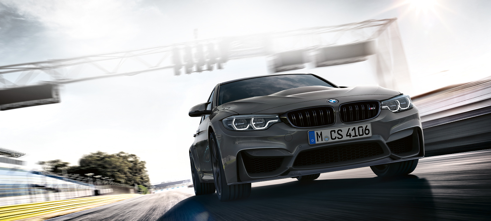 The all-new BMW M3 CS. The all-new BMW M3 CS on track.