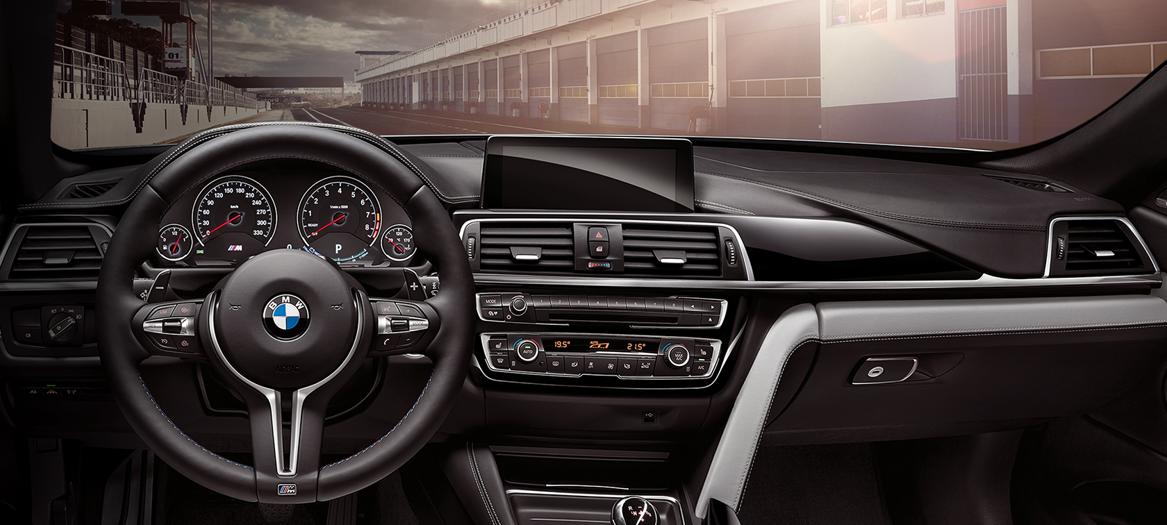 BMW M-Series M4 Convertible: black color interior front view BMW M-Series M4 Convertible: black color interior front view