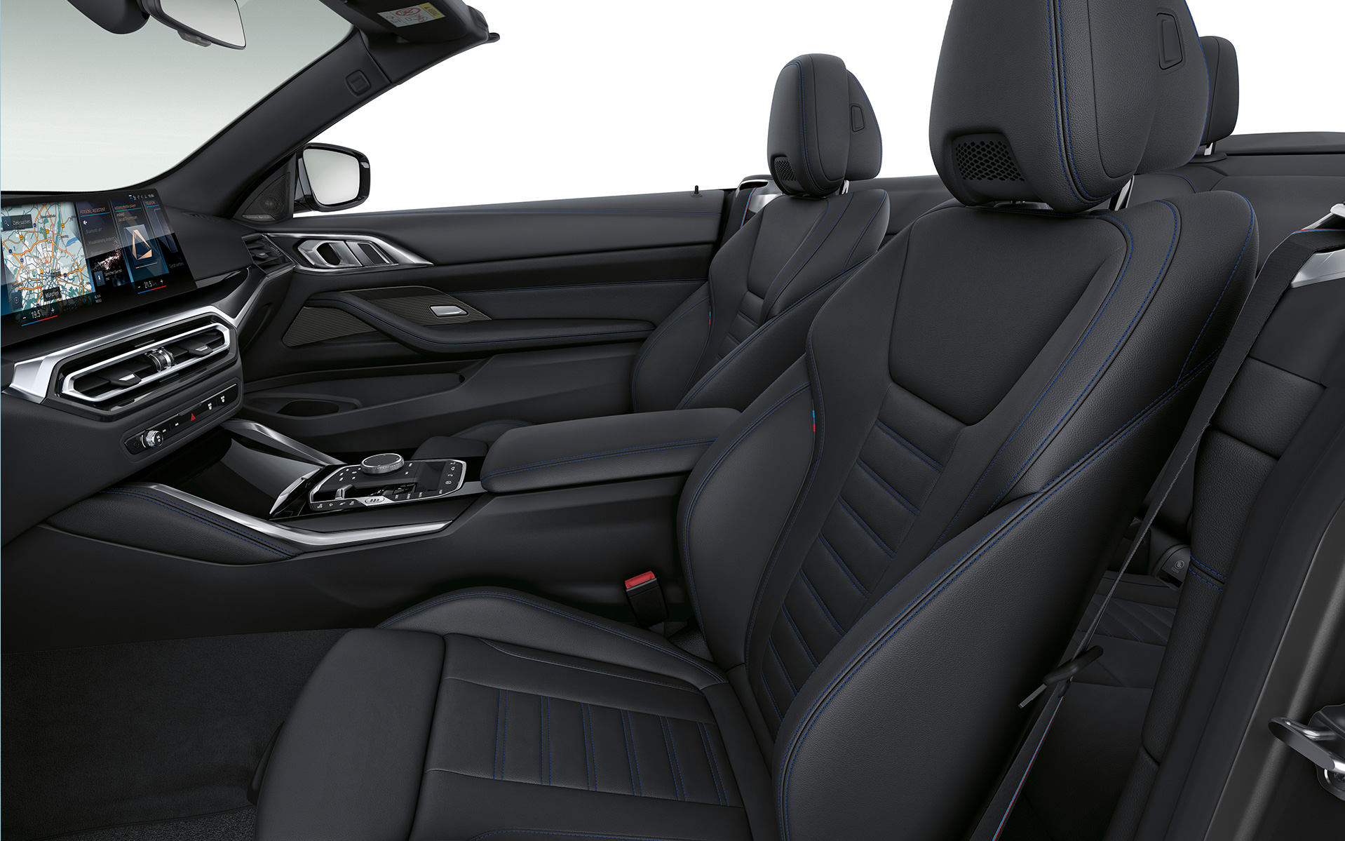 BMW M440i xDrive Cabrio G23 2020 interior sport seats for driver and front passenger leather upholstery