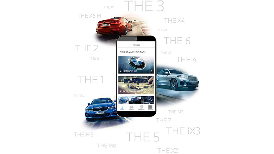 BMW Brochure App BMW Brochure App on smartphone