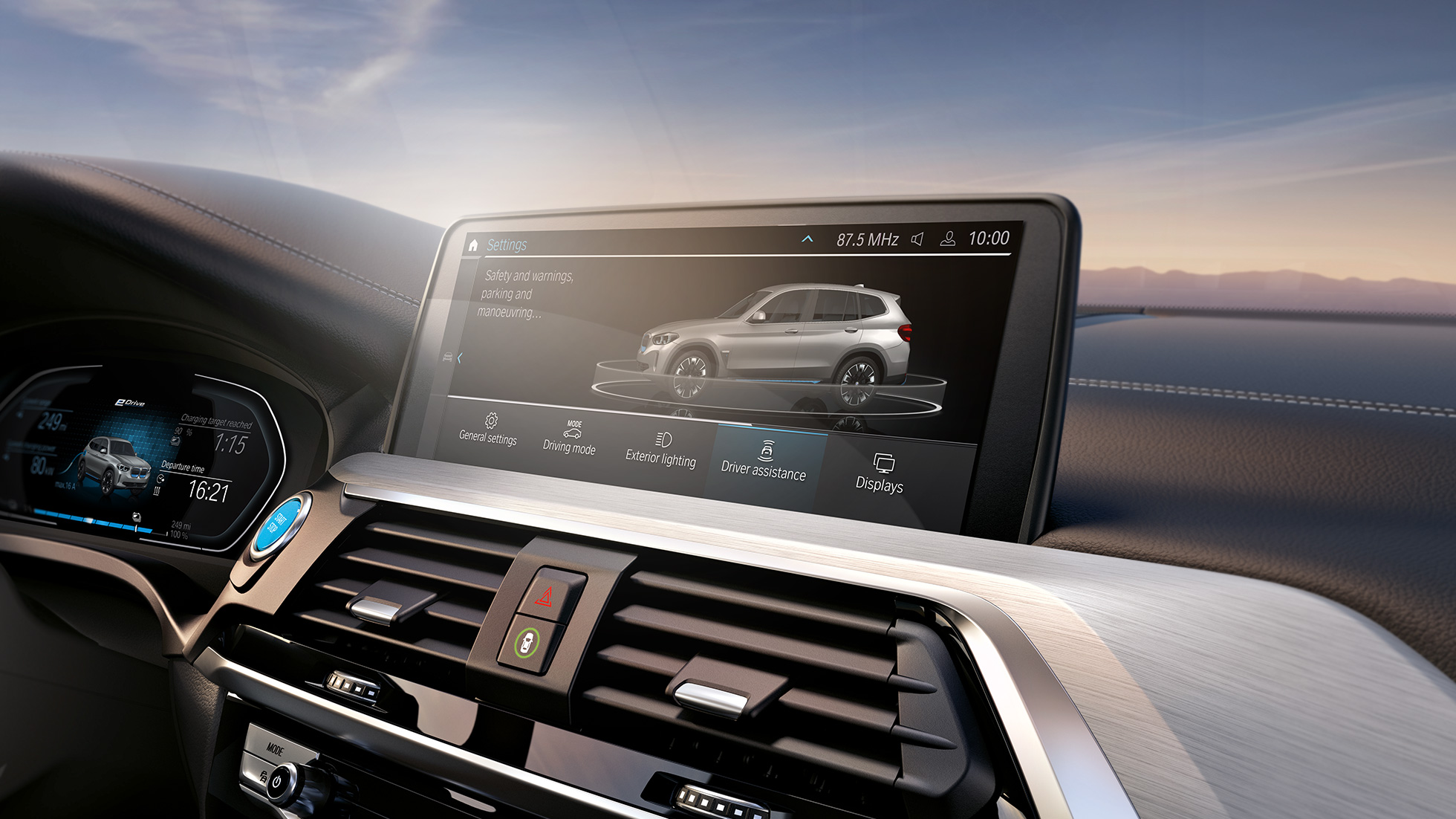 Autonomous driver assistance systems BMW iX3 G08 Control Display cockpit Autonomous driver assistance systems BMW iX3 G08 Control Display cockpit