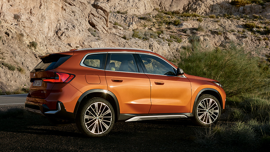 BMW X1 U11 third generation three-quarter front view on road BMW X Series BMW X1 U11 third generation three-quarter front view on road