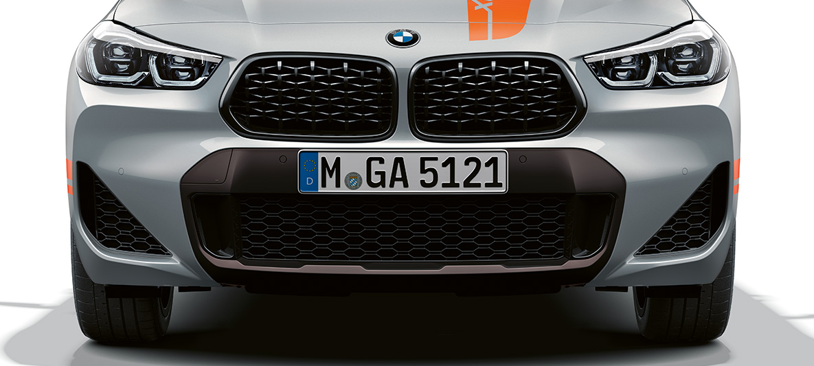 Double kidney BMW X2 SUV F39 BMW X2 SUV 2020 F39 Brooklyn Grey front view Double kidney