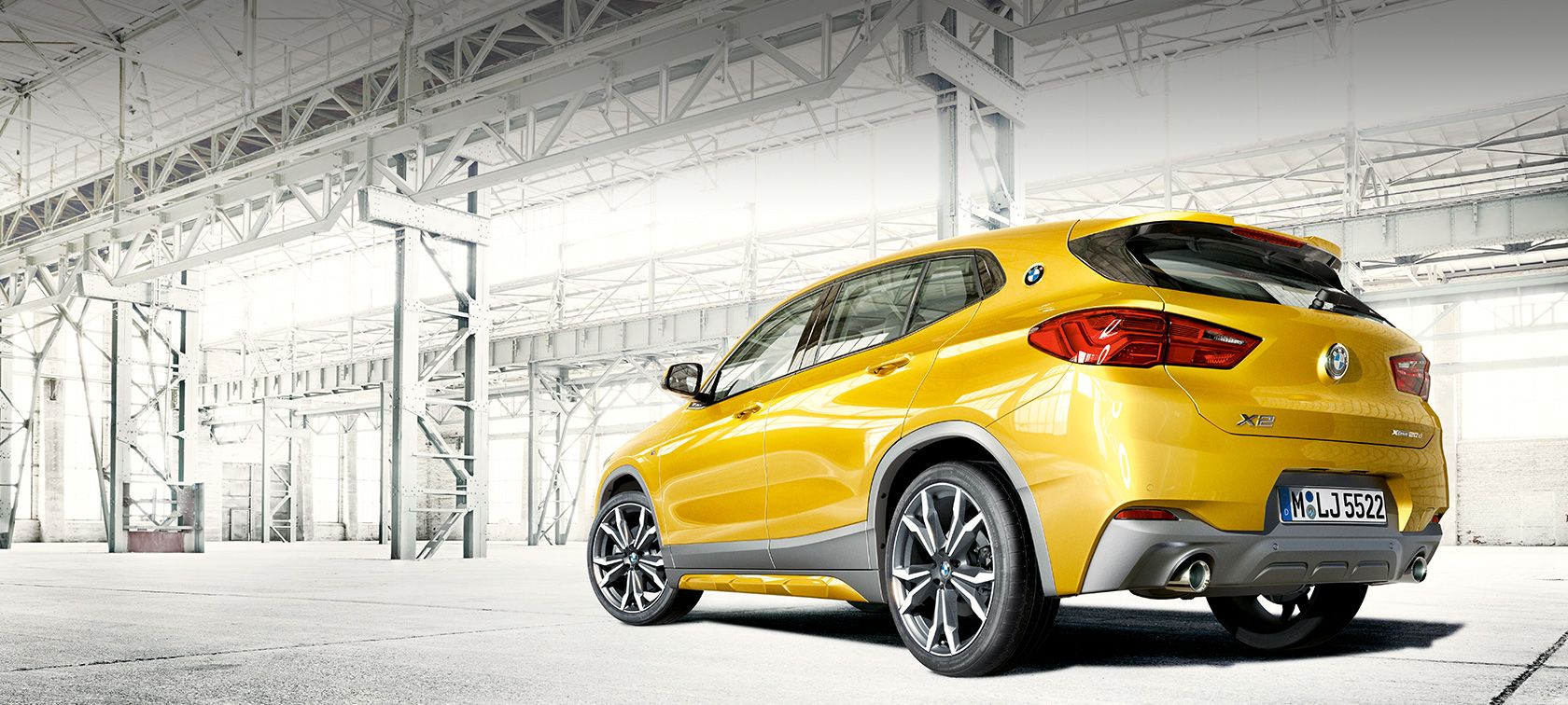 Three quarter front view BMW X2 SUV F39 BMW X2 SUV 2020 F39 Brooklyn Grey three quarter front view