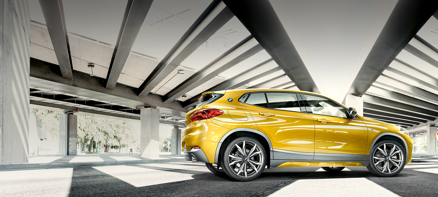 Three quarter rear view BMW X2 SUV F39 BMW X2 SUV F39 2020 Brooklyn Grey three quarter rear view