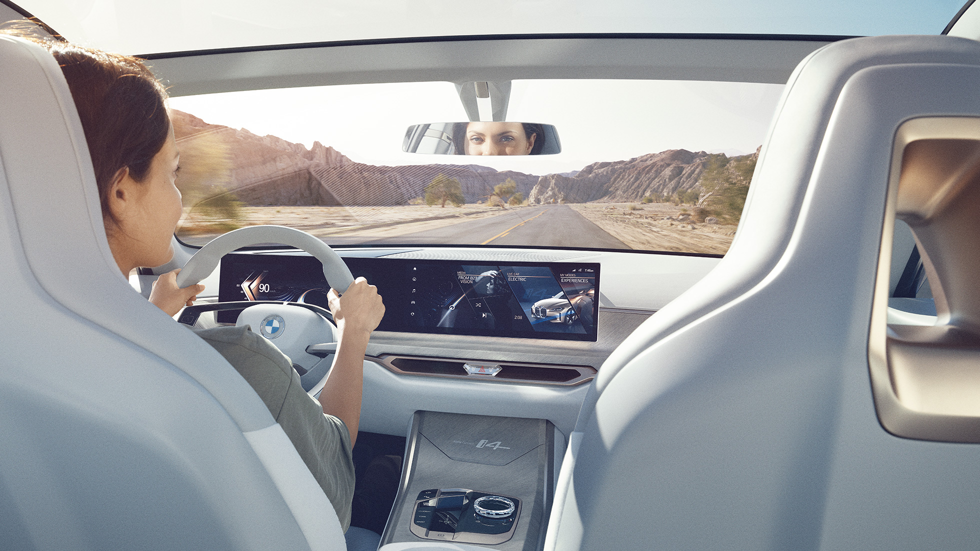 Curved Display BMW Concept i4 2020 G26 BMW Concept i4 2020 G26 Electric car fully electric BMW Gran Coupé Curved Display digital screen