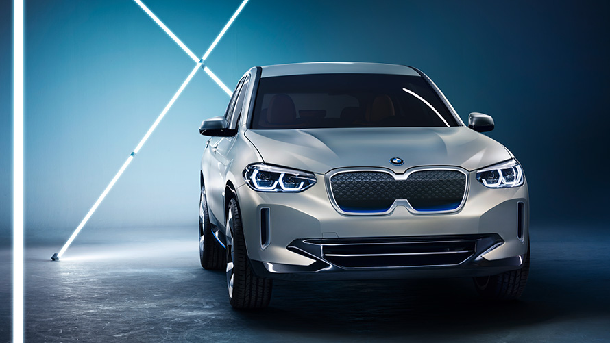 BMW Concept iX3 studio shot BMW Concept iX3 studio shot three-quarter front view