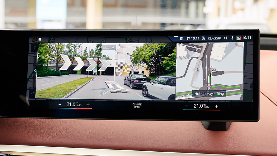Information display with street image and navigation instructions via augmented view Information display with street image and navigation instructions via augmented view