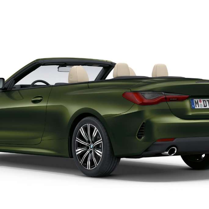 BMW 4 Series Convertible G23 2020 base model Bluestone metallic three-quarter rear view